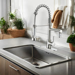 360° Stainless Steel Kitchen Faucet with Pull-Out Spray Spout