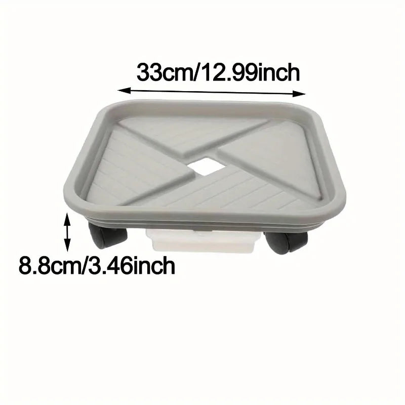 SmartMove Pflanzenroller mit Tropfschale | Mobiler Pflanzenständer für drinnen und draußen