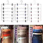 Platzsparender Hosenorganizer aus Edelstahl mit 12 Clips