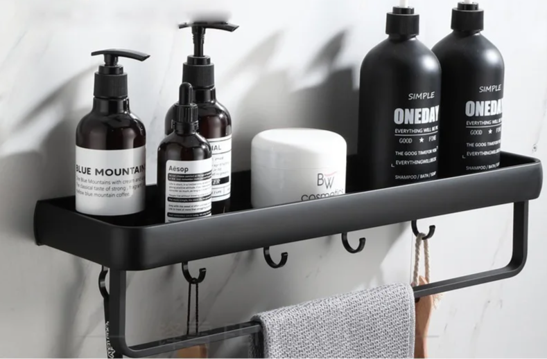 Corner shelf made of high-quality aluminum - Drill-free installation for bathroom and kitchen