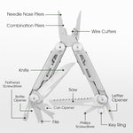 Vielseitiges 12-in-1 Klapp-Multitool mit Zangenfunktion – Edelstahl