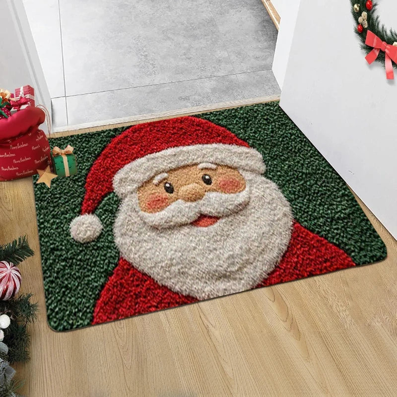 Festliche Fußmatte für Weihnachten | Lebkuchen & Santa Design | Rutschfest & Waschbar