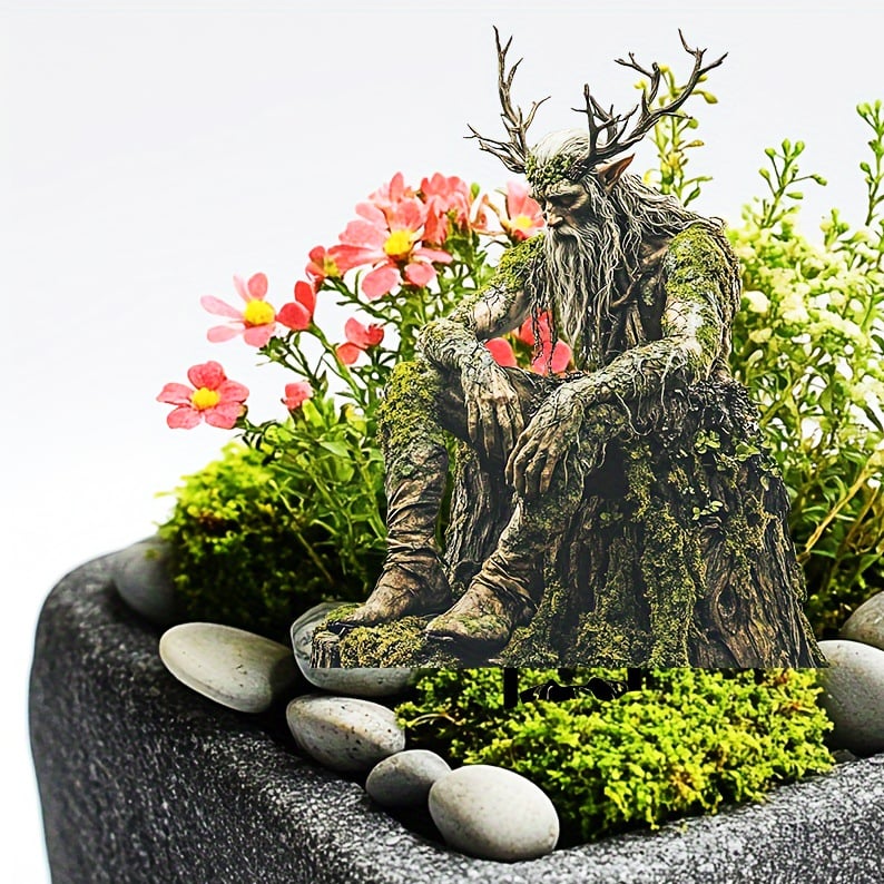 Enchanting garden stake with nature motif made of acrylic