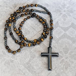 Spiritual Pendant with Tiger's Eye and Lapis Lazuli – Rosary for Men