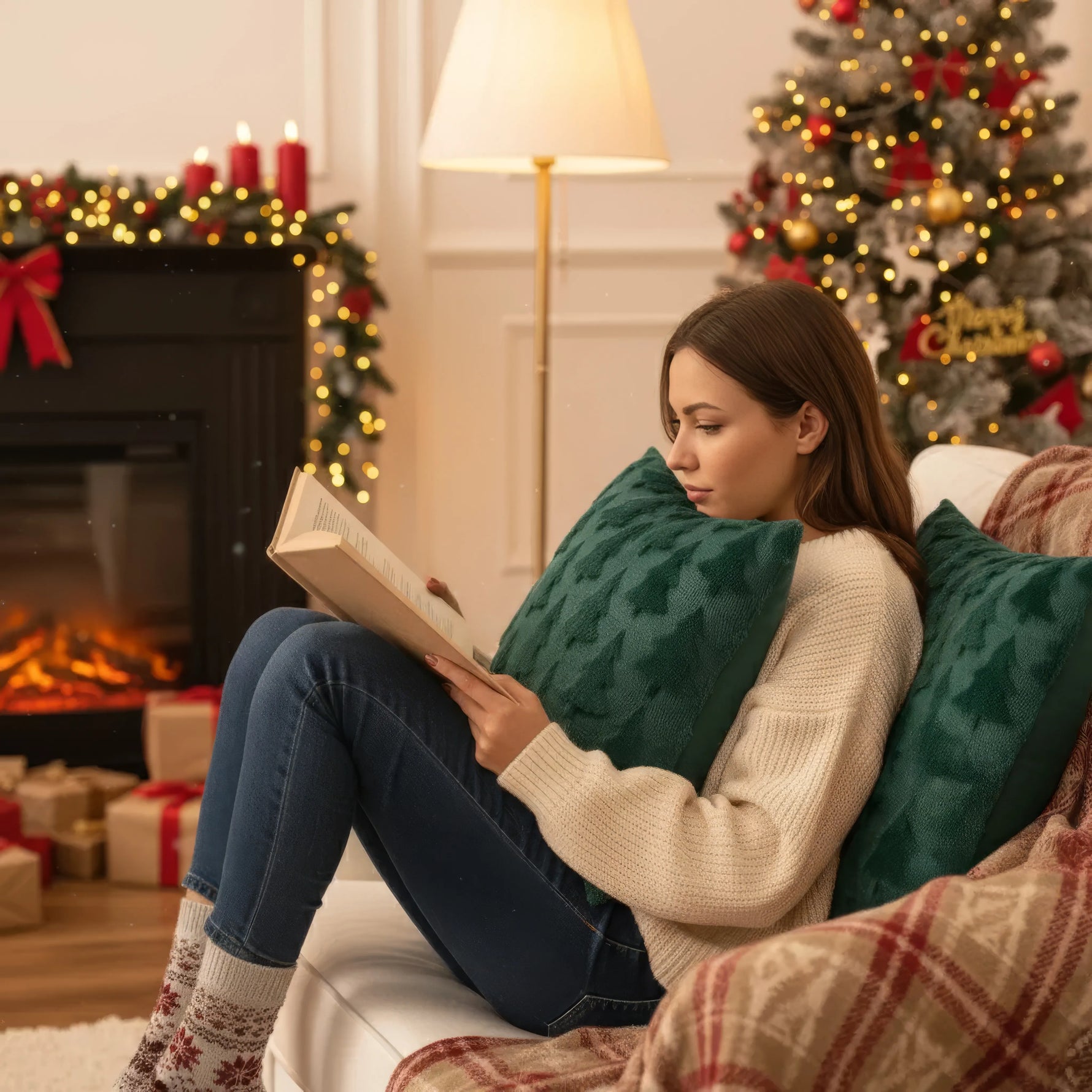 Festliches Kuschelkissen – Gemütliche Weihnachtsdeko aus Plüsch