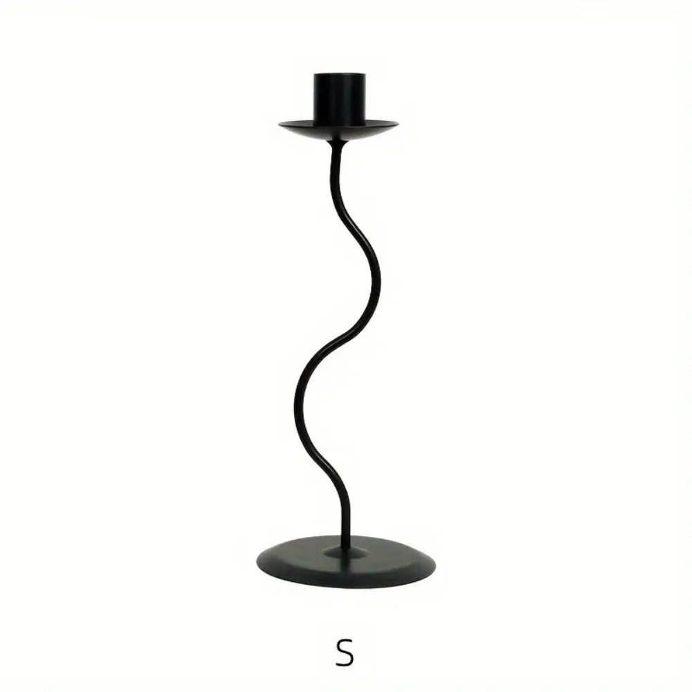 Elegant Wavy Iron Candlestick Holder for Your Home