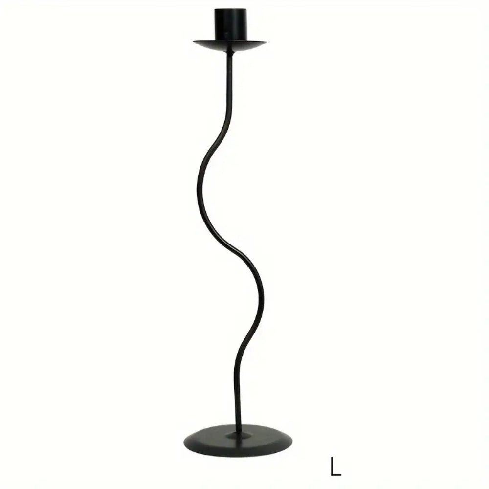 Elegant Wavy Iron Candlestick Holder for Your Home
