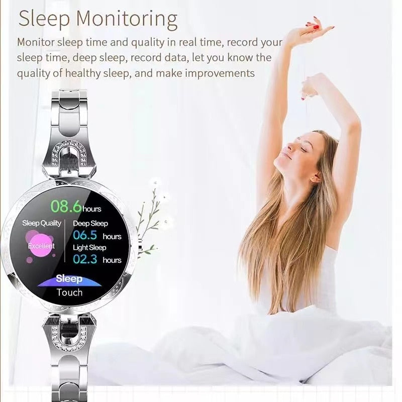 Damen Smartwatch – Wasserdicht, Gesundheits- und Fitnessmonitor im eleganten Design
