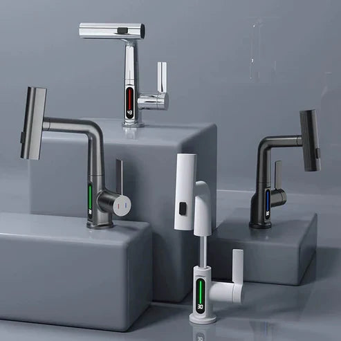 Flexibler Wasserhahn mit LED und 5 Strahlmodi für Küche & Bad