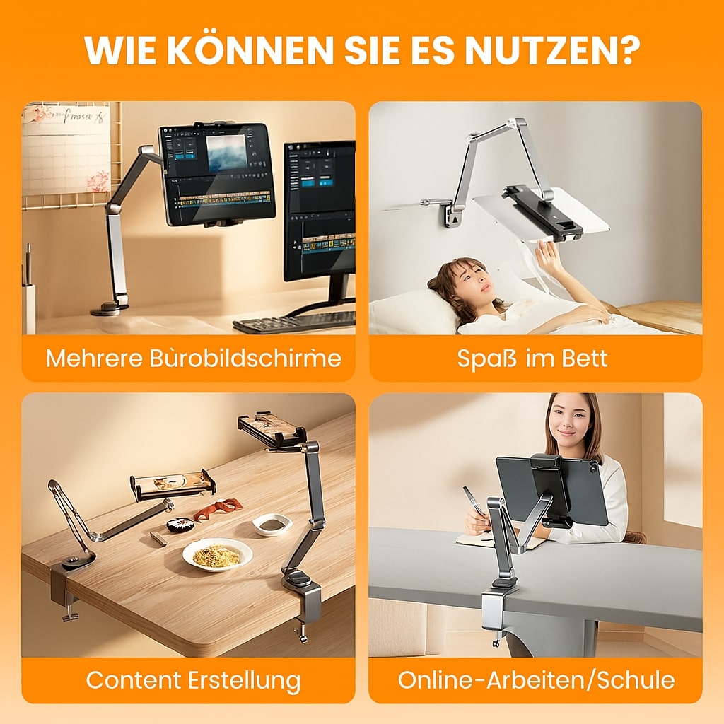 Eleganter Aluminiumständer für Smartphones und Tablets
