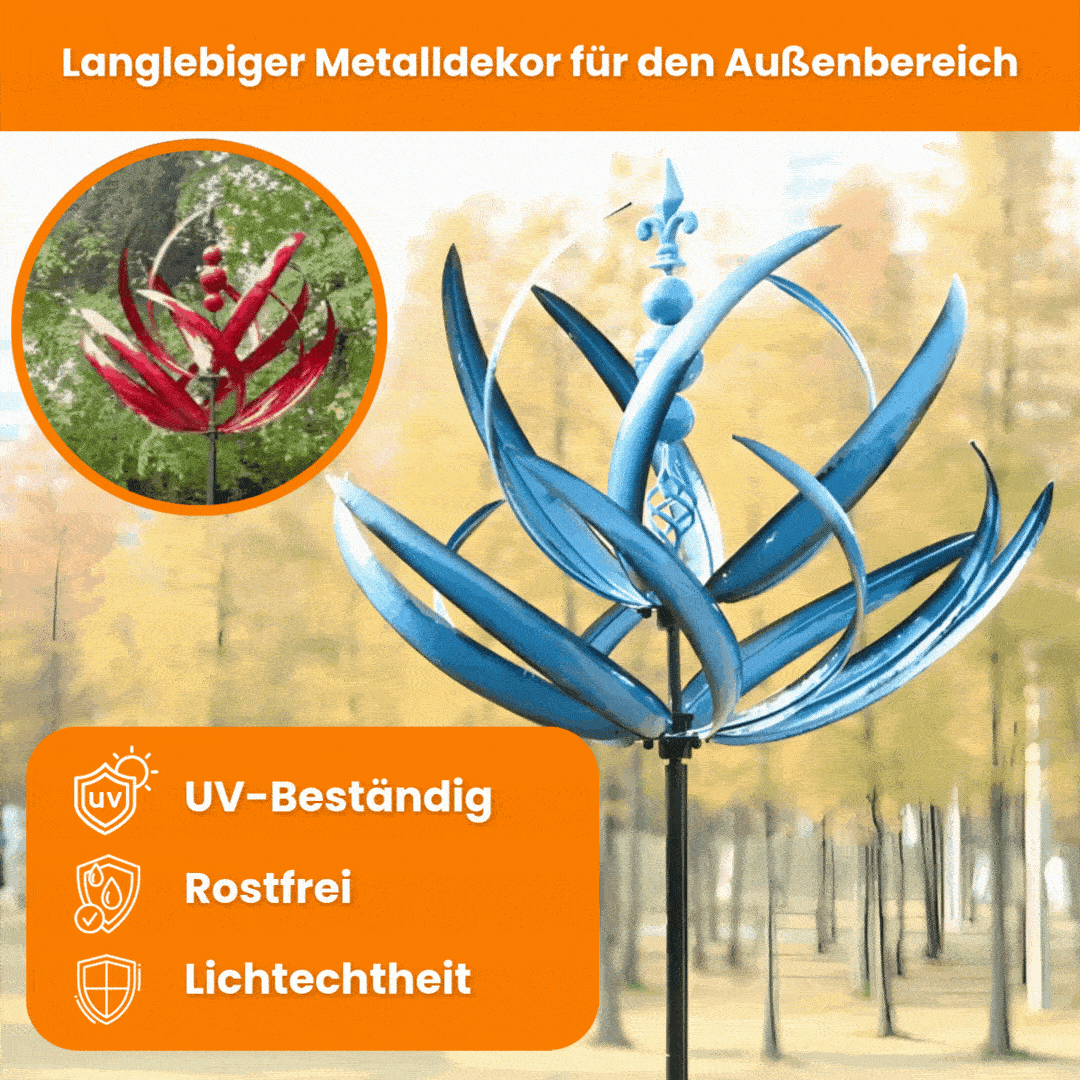Elegant metal weather vane in lotus design for your garden