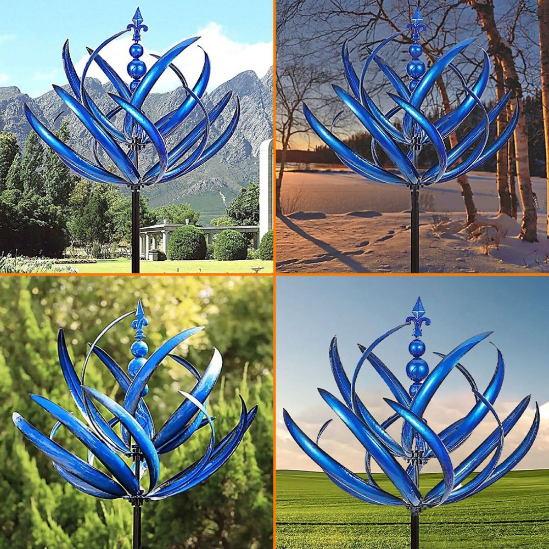 Elegant metal weather vane in lotus design for your garden