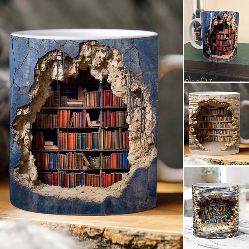 Kreative Bücherregal-Tasse für Buchliebhaber