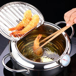 Edelstahl-Fritteuse mit Thermometer für perfekte Bratergebnisse