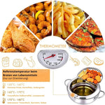 Edelstahl-Fritteuse mit Thermometer für perfekte Bratergebnisse