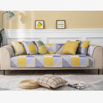Washable cotton sofa throw with an ornate geometric pattern