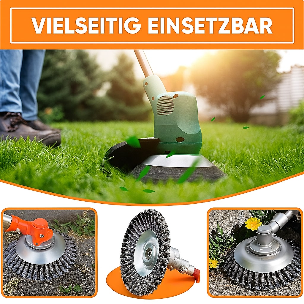 Effektiver Unkrauttrimmer mit Stahlbürste für Ihren Garten