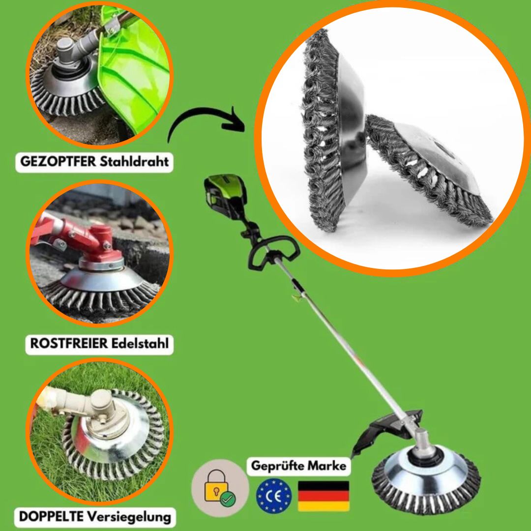 Effektiver Unkrauttrimmer mit Stahlbürste für Ihren Garten