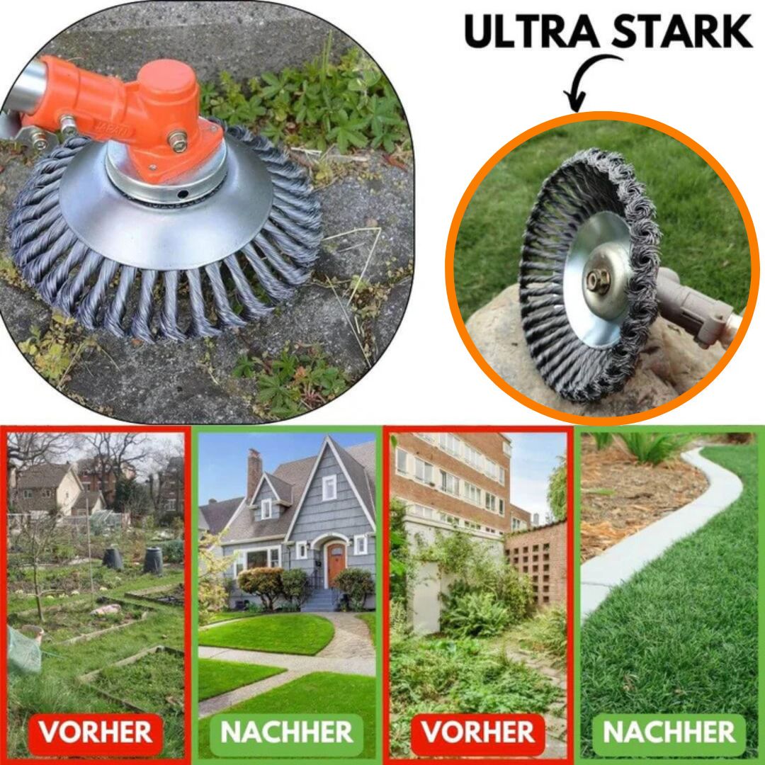 Effektiver Unkrauttrimmer mit Stahlbürste für Ihren Garten