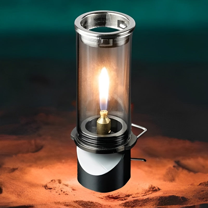 Portable gas lamp with adjustable brightness