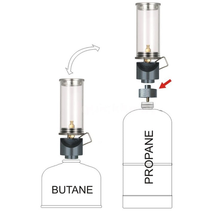 Portable gas lamp with adjustable brightness