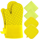 Sicherheits-Handschuhset | Hitzebeständige Silikon-Handschuhe 6-teilig | Bis 260 °C