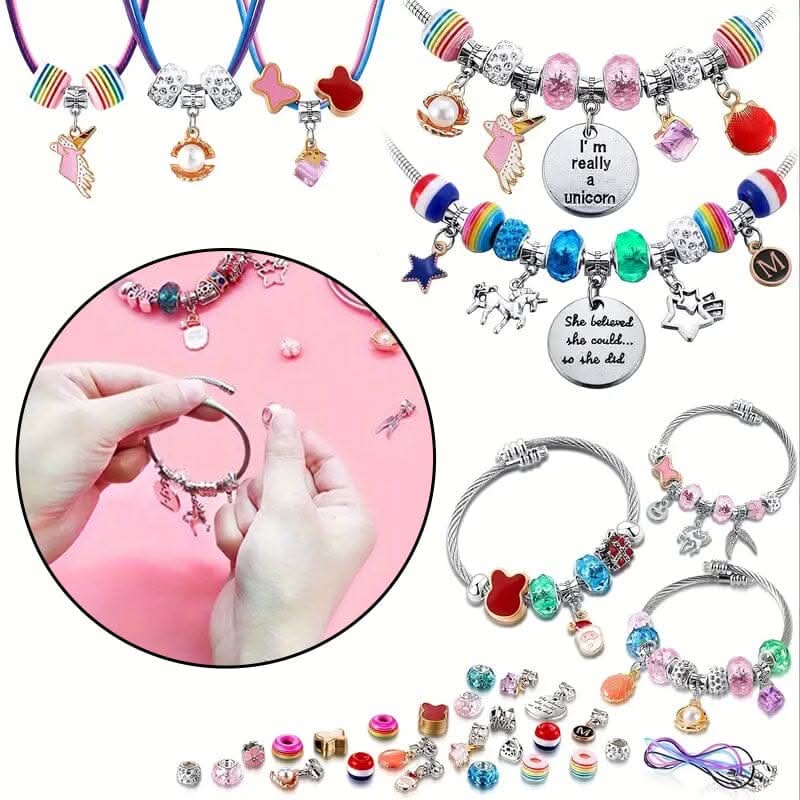 Jewelry Crafting Kit for Girls with Shiny Charms