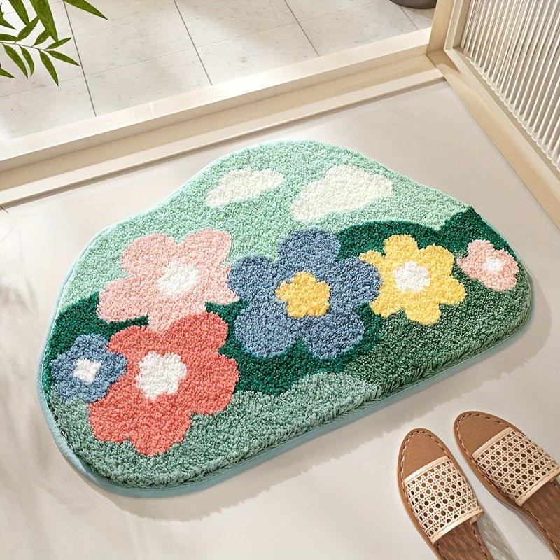 Elegantiva Badematte 45x70 cm – Rutschfest & Blumenmuster