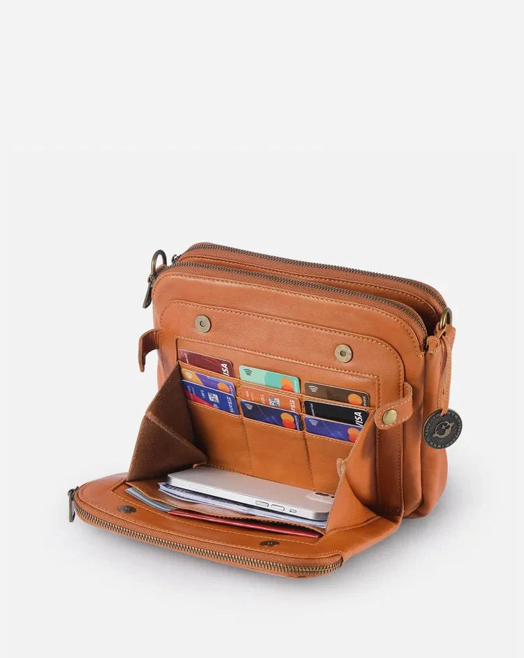 Stylish crossbody bag for women made of high-quality leather