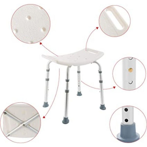 Safe Foldable Shower Stool for Seniors - Non-Slip & Adjustable