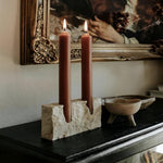 Elegant Travertine Candlestick - Modern for Taper Candles