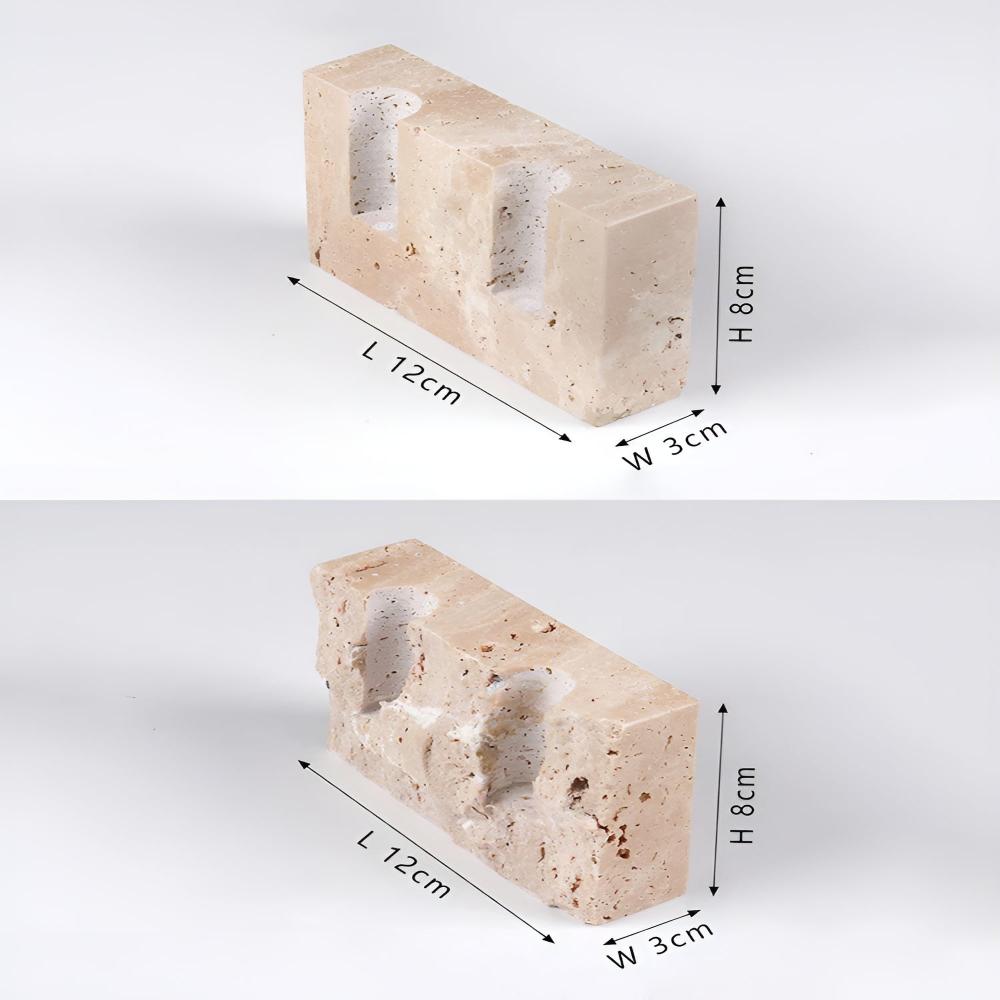 Elegant Travertine Candlestick - Modern for Taper Candles