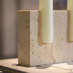 Elegant Travertine Candlestick - Modern for Taper Candles