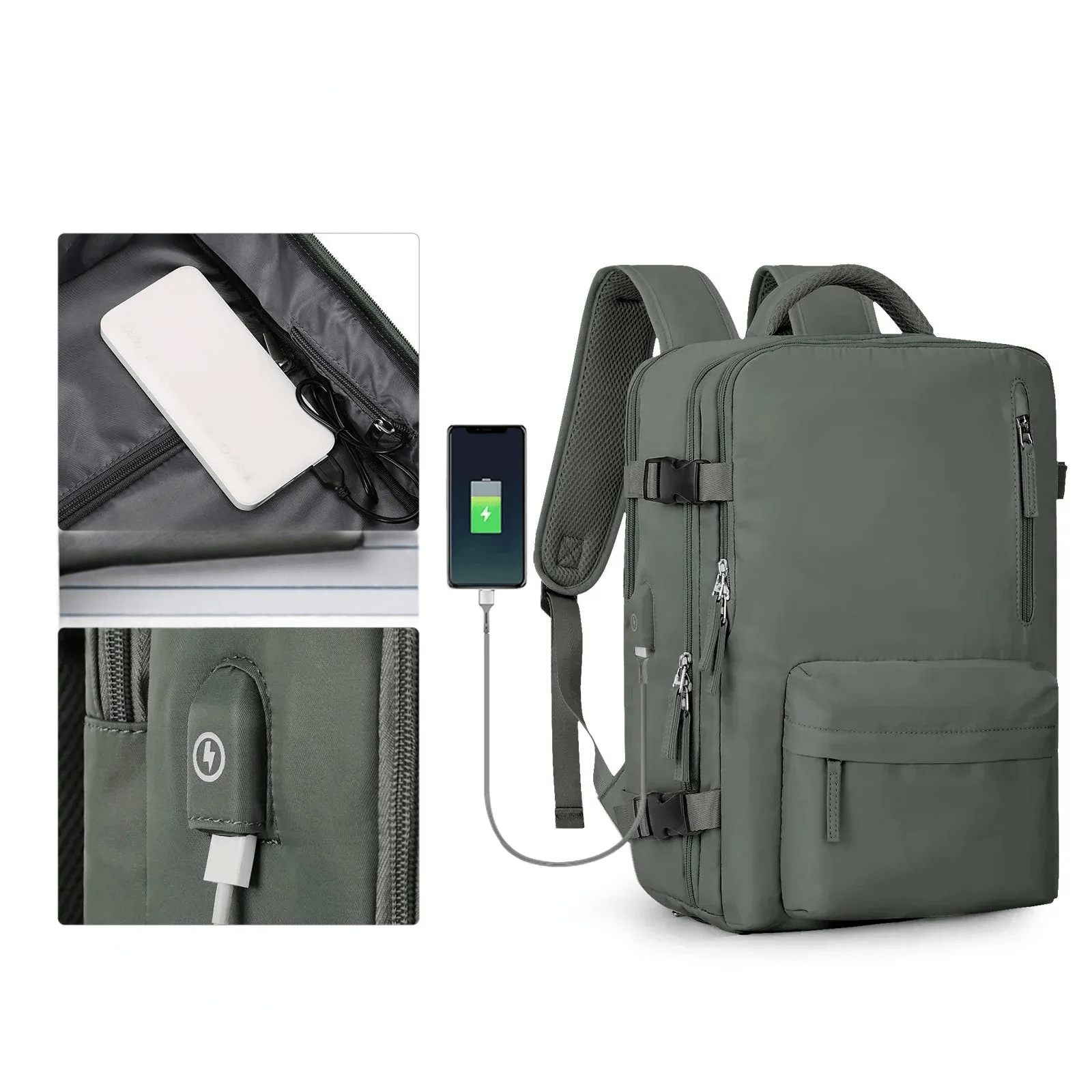 Robust Travel Backpack - Waterproof with USB Charging Port