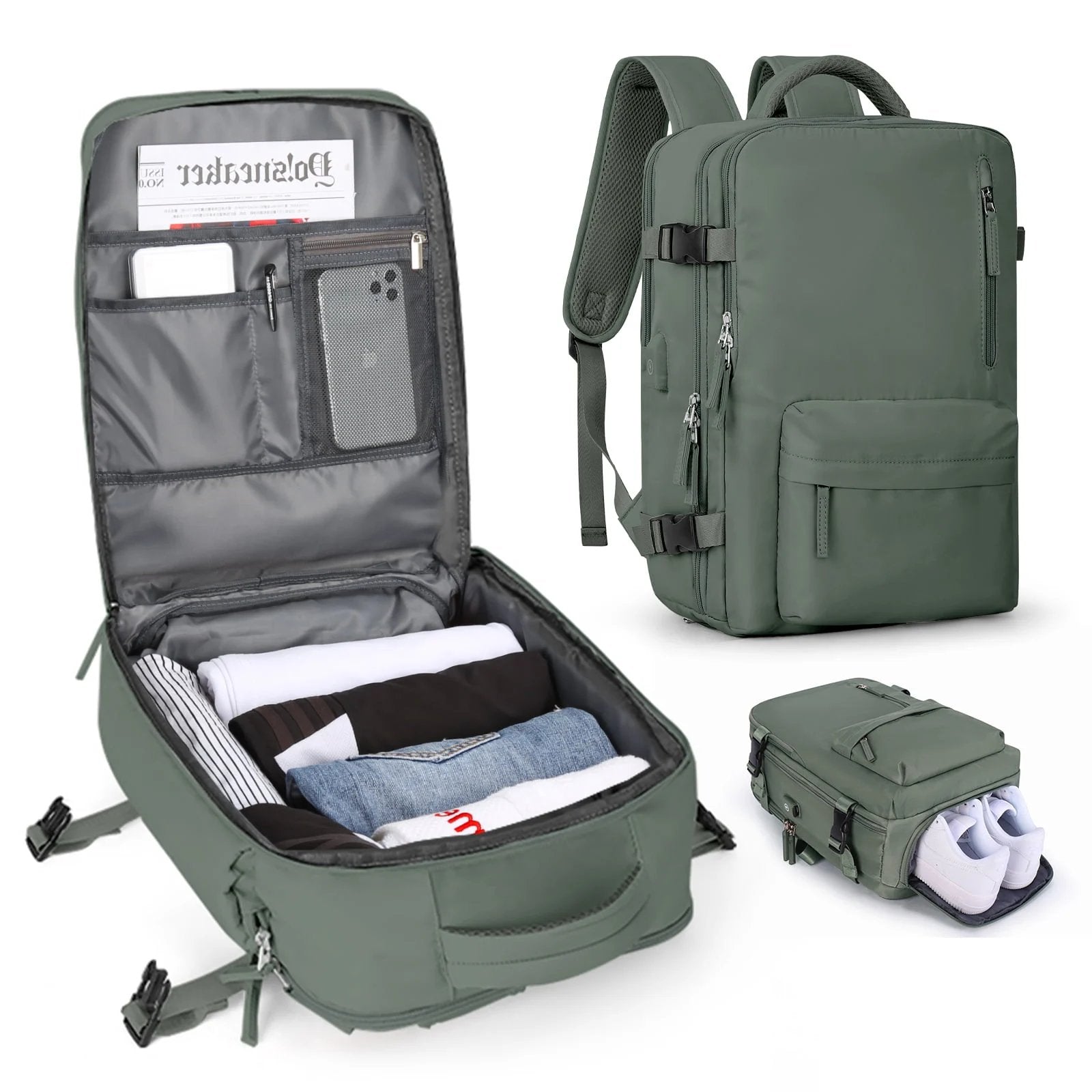 Robust Travel Backpack - Waterproof with USB Charging Port