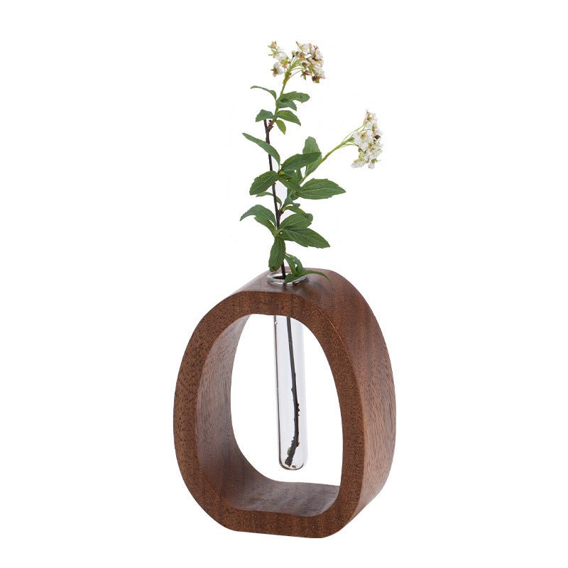 Harmonia Vase - Elegant Wood and Glass Creation for Plant Lovers