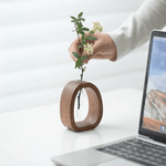 Harmonia Vase - Elegant Wood and Glass Creation for Plant Lovers