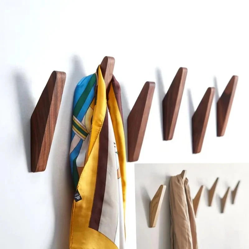 Stylish Wooden Wall Coat Rack - Space-Saving Design for Your Home