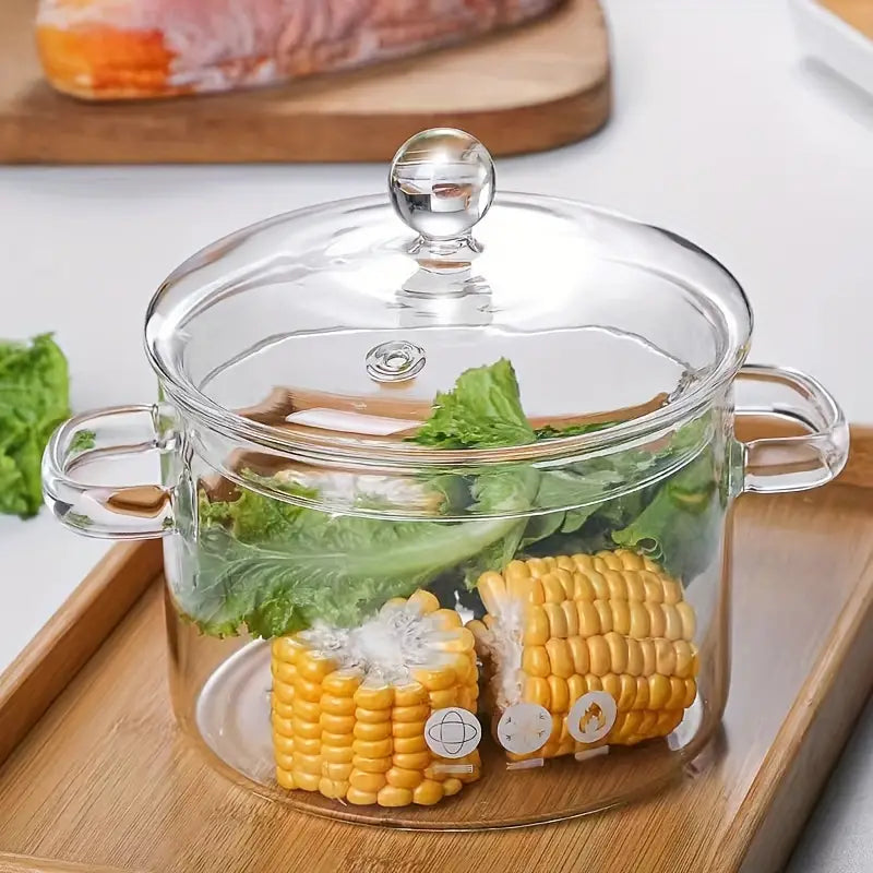 Transparent Glass Cooking Pot with Handles – KookZicht (1360 ml)