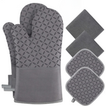 Sicherheits-Handschuhset | Hitzebeständige Silikon-Handschuhe 6-teilig | Bis 260 °C