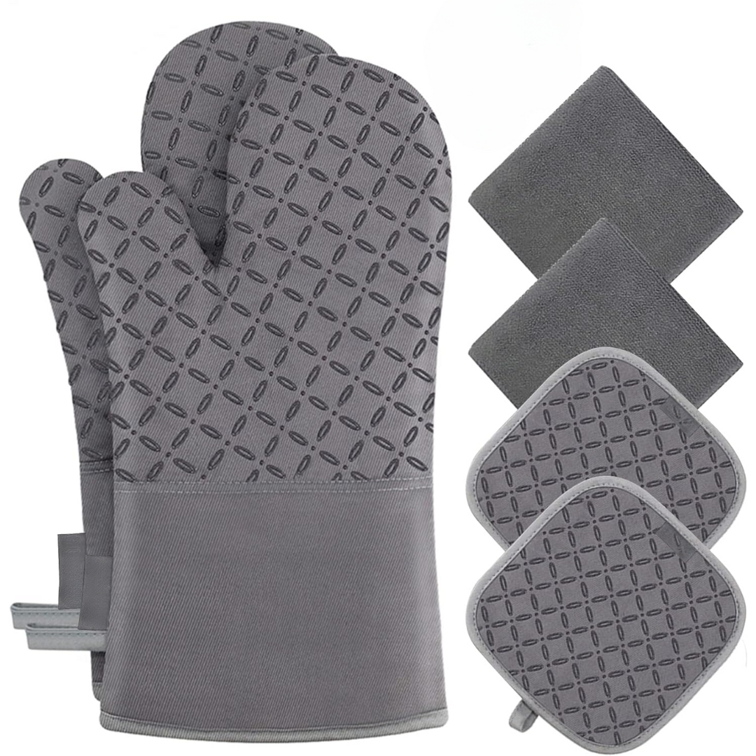Sicherheits-Handschuhset | Hitzebeständige Silikon-Handschuhe 6-teilig | Bis 260 °C