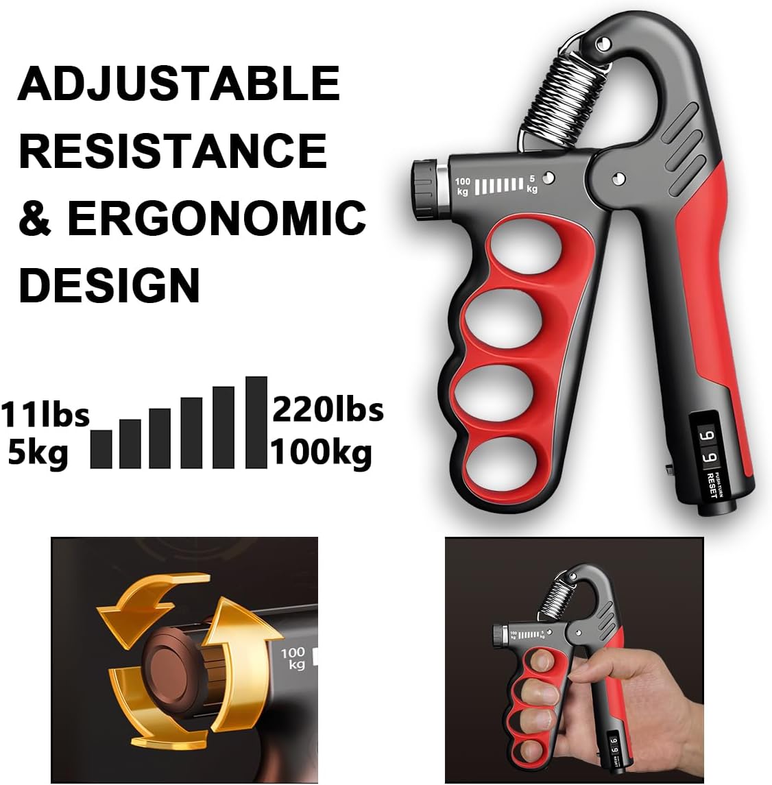 Effective Forearm and Grip Strengthener Trainer up to 100 kg