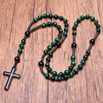 Spiritual Pendant with Tiger's Eye and Lapis Lazuli – Rosary for Men