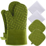 Sicherheits-Handschuhset | Hitzebeständige Silikon-Handschuhe 6-teilig | Bis 260 °C