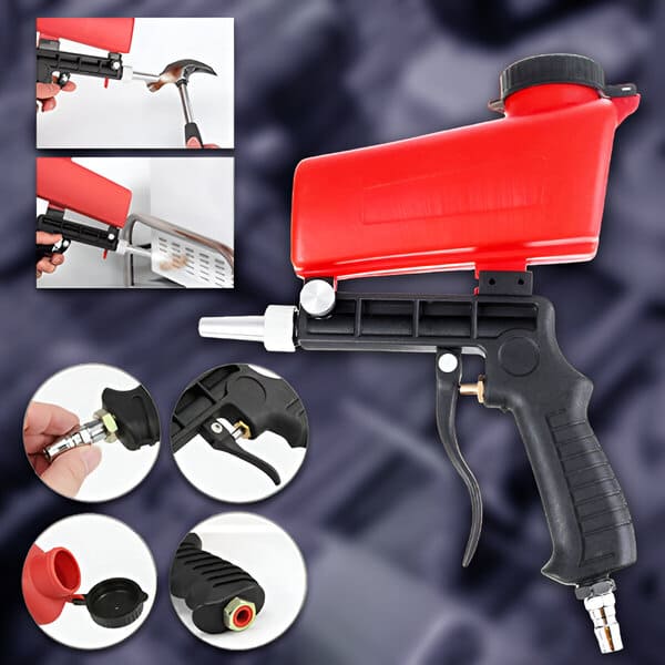 PowerBlast | Multifunktionale Sandstrahlpistole | 90 PSI Druckluft | Für Rostentfernung & Oberflächenbearbeitung