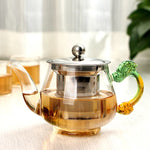 Heat-Resistant Glass Tea Bottle with Stainless Steel Infuser
