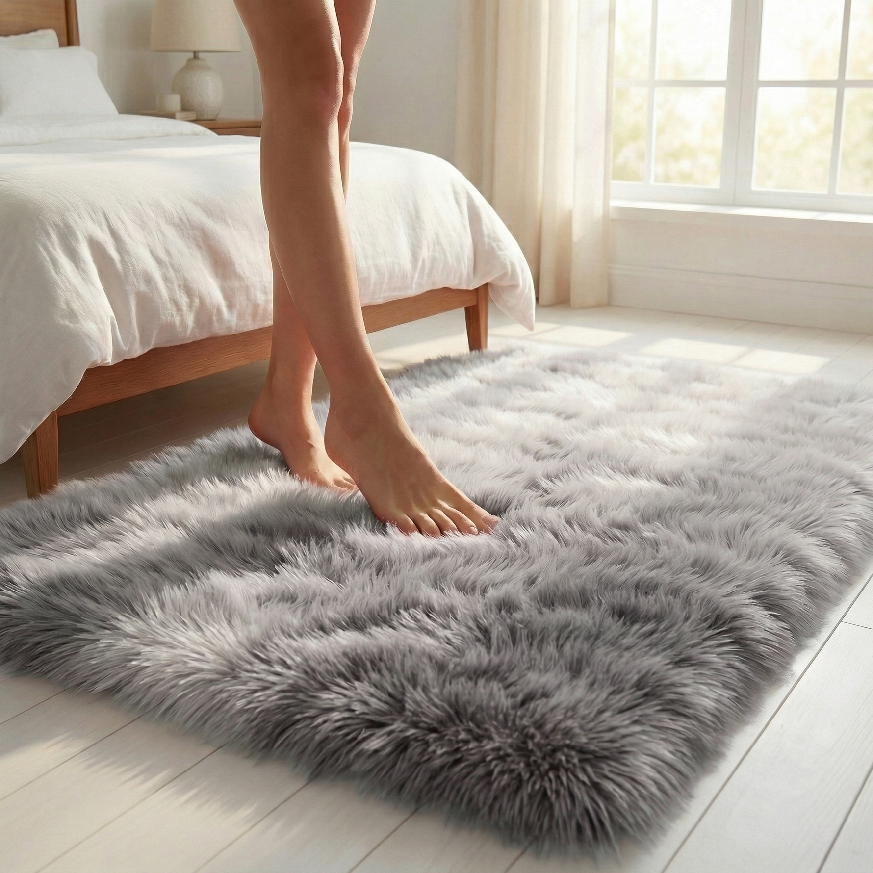 Fluffy Gradient Rug – Soft, Lint-free, Non-slip