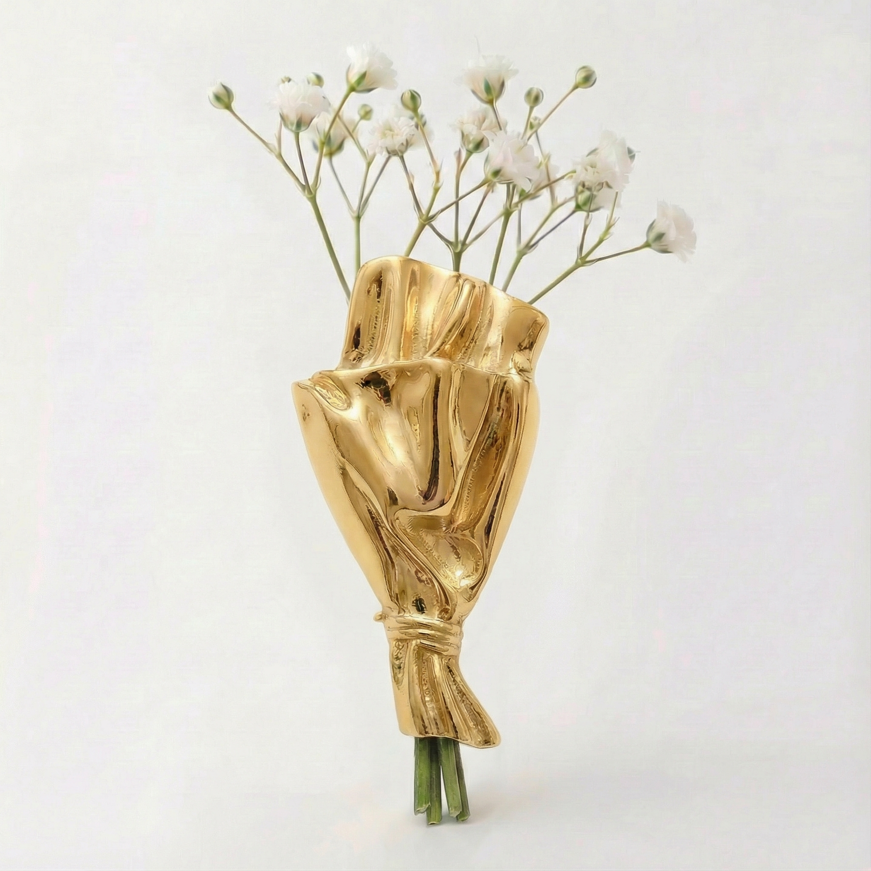 Elegant brooch with mini vase for fresh flowers