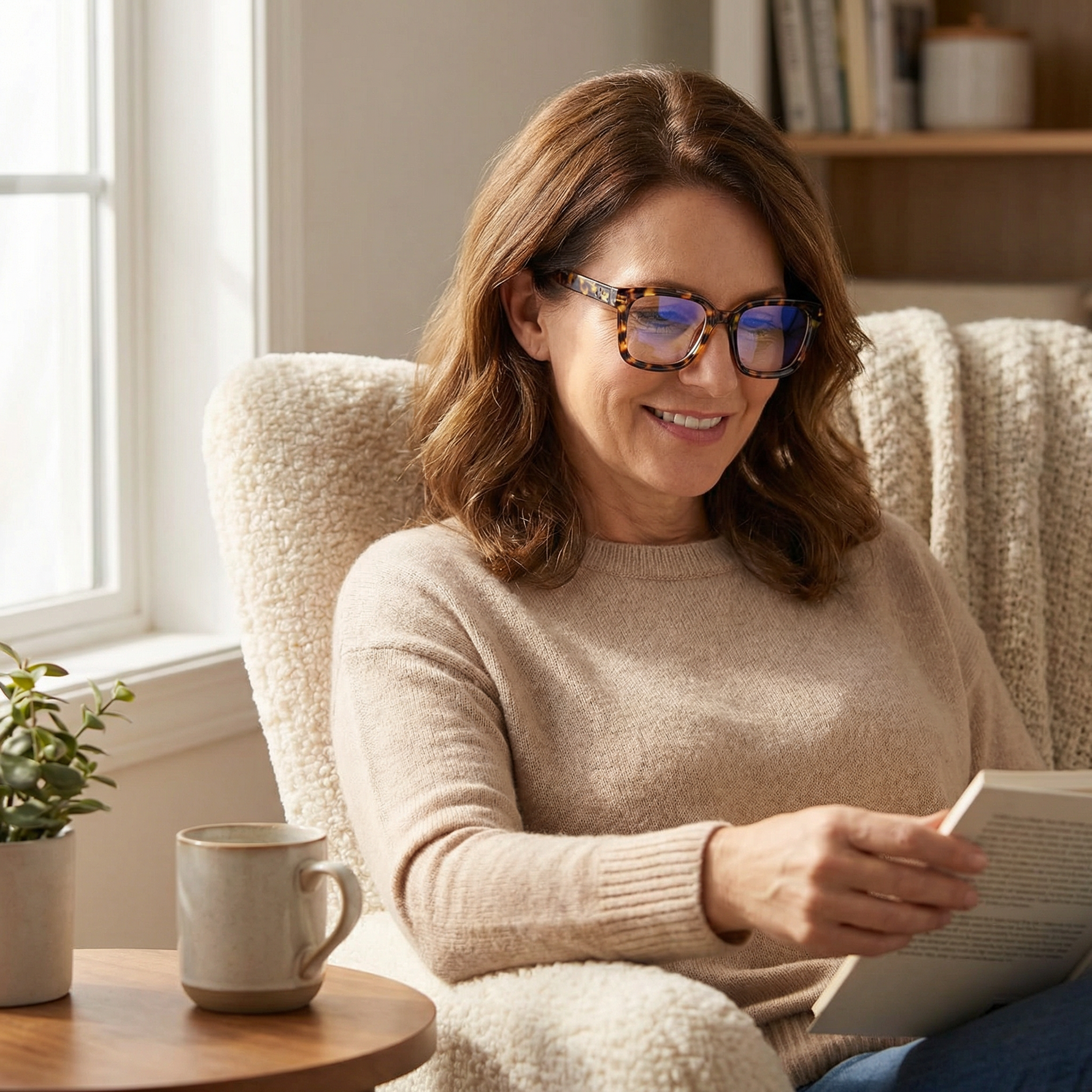 Übergroße Lesebrille mit Blaulichtfilter für entspanntes Lesen