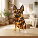 Elegante Figur eines Deutschen Schäferhundes aus Kristall